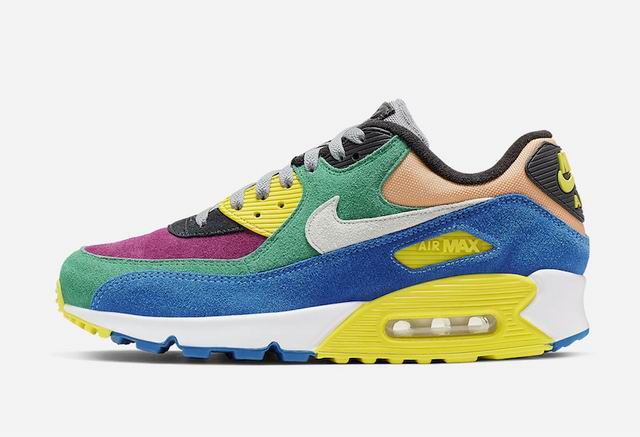 Nike Air Max 90 Men's Shoes Green Blue Purple-49